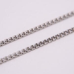 Close-up of silver metal chains.