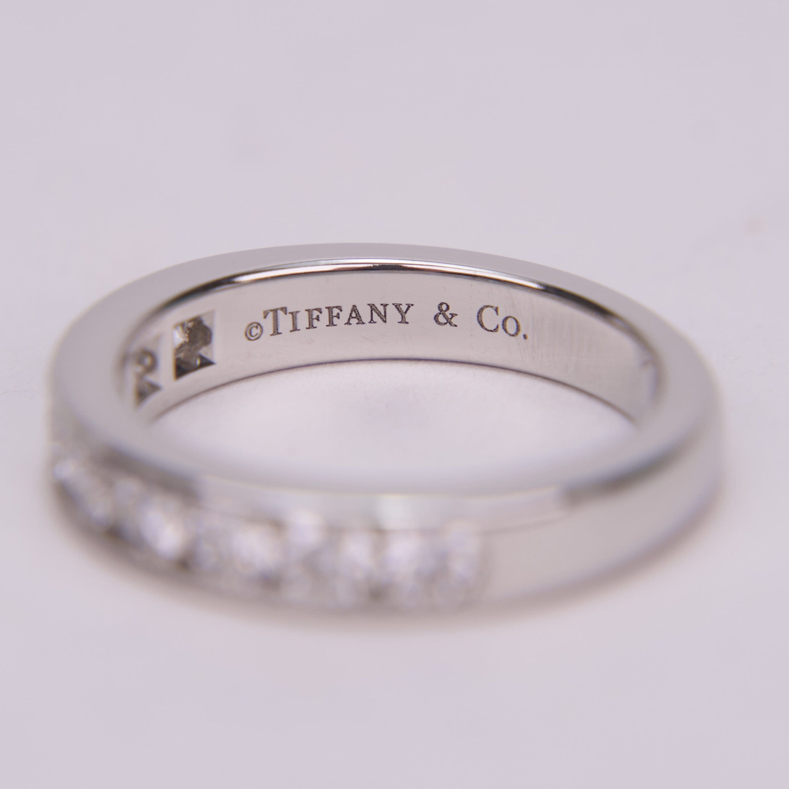 Silver ring with engraved Tiffany & Co.