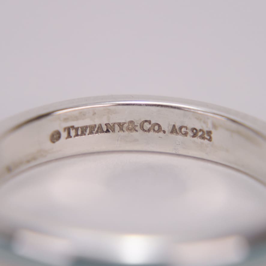 Silver ring engraved with Tiffany & Co.
