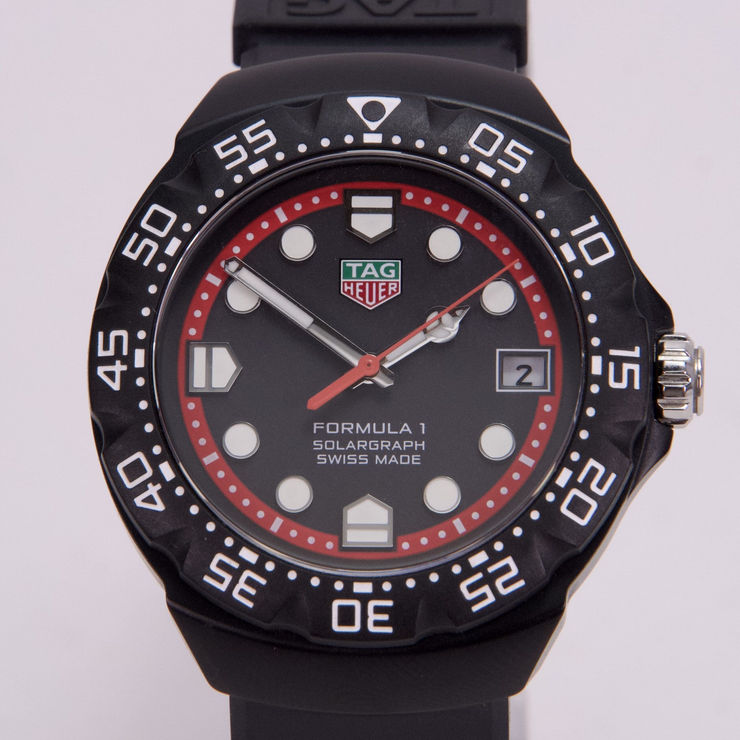 Black TAG Heuer Formula 1 watch.