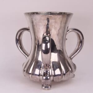 Silver vintage double-handled spouted vase.