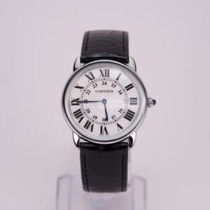 Luxury wristwatch with Roman numerals display.