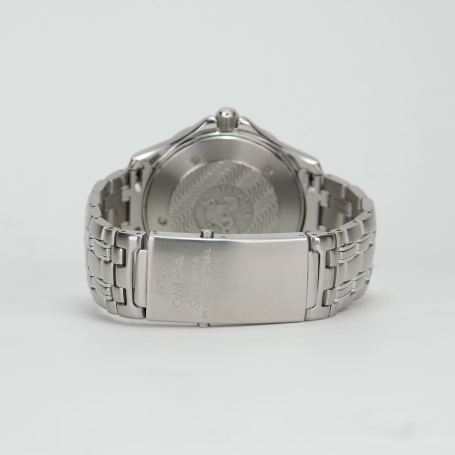 Silver watch with engraved case and bracelet.