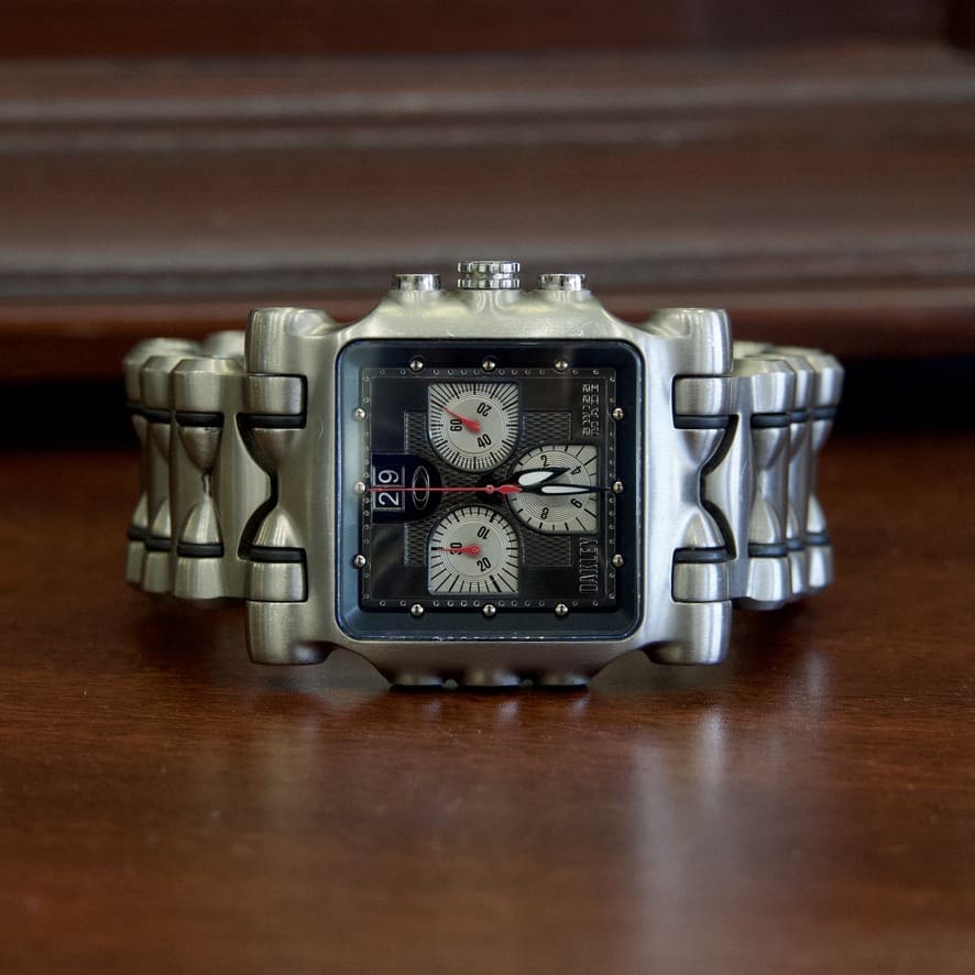 Oakley Minute Machine Black Dial Chronograph Titanium 42mm Watch