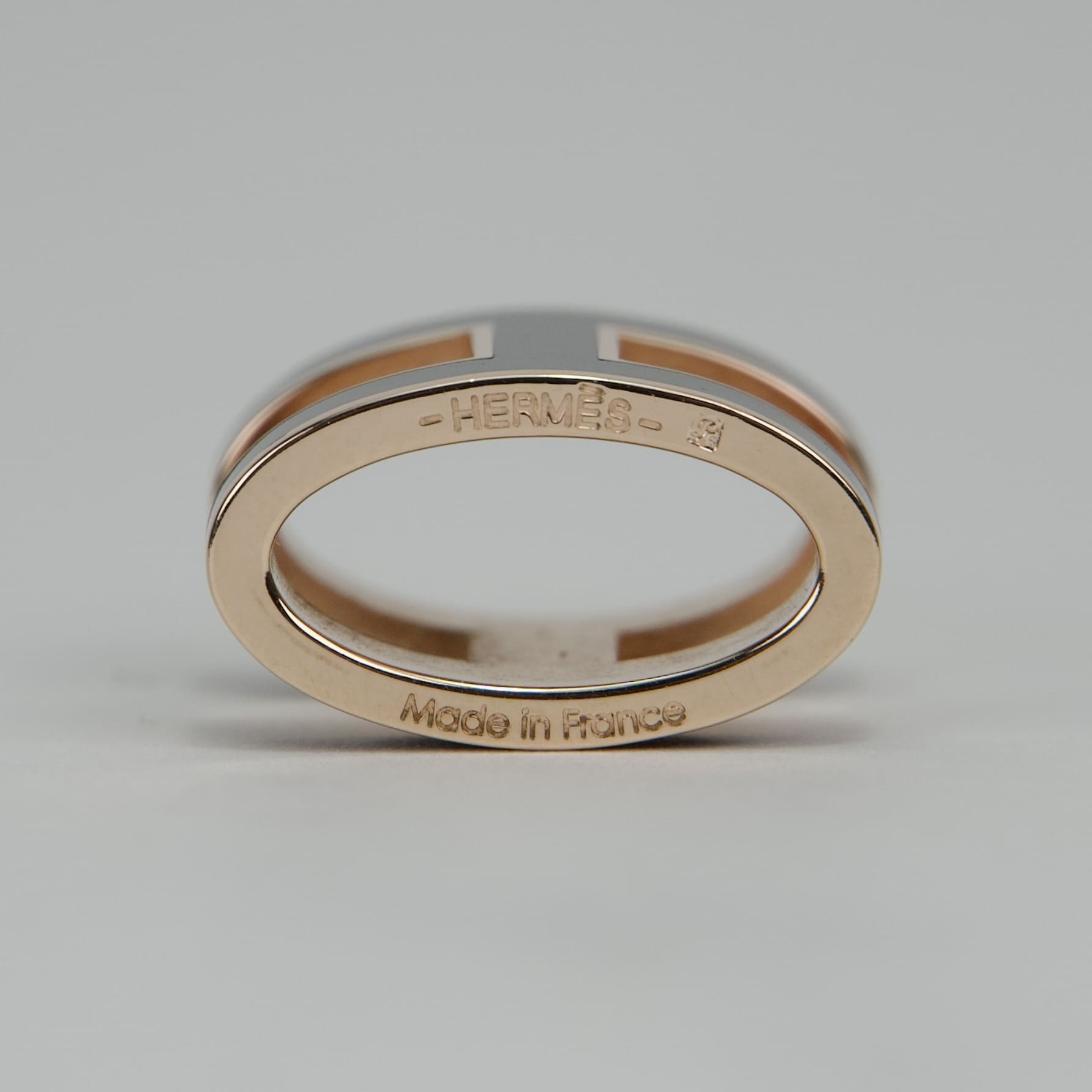 HERMES Mini Pop H Pendant Rose Gold Noir Enamel - Image 3