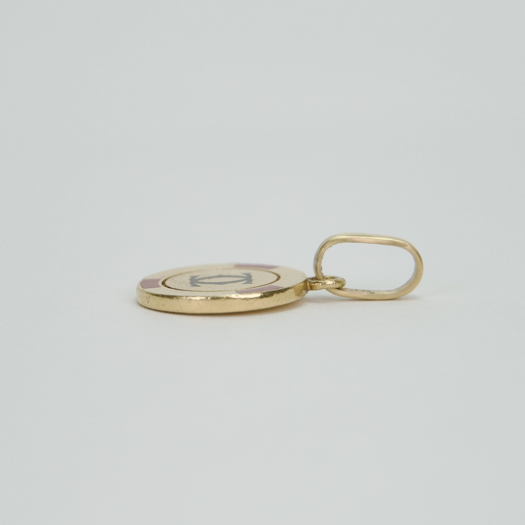 Cartier 18k Yellow Gold & Enamel C de Cartier Poker Chip Charm Pendant - Image 6