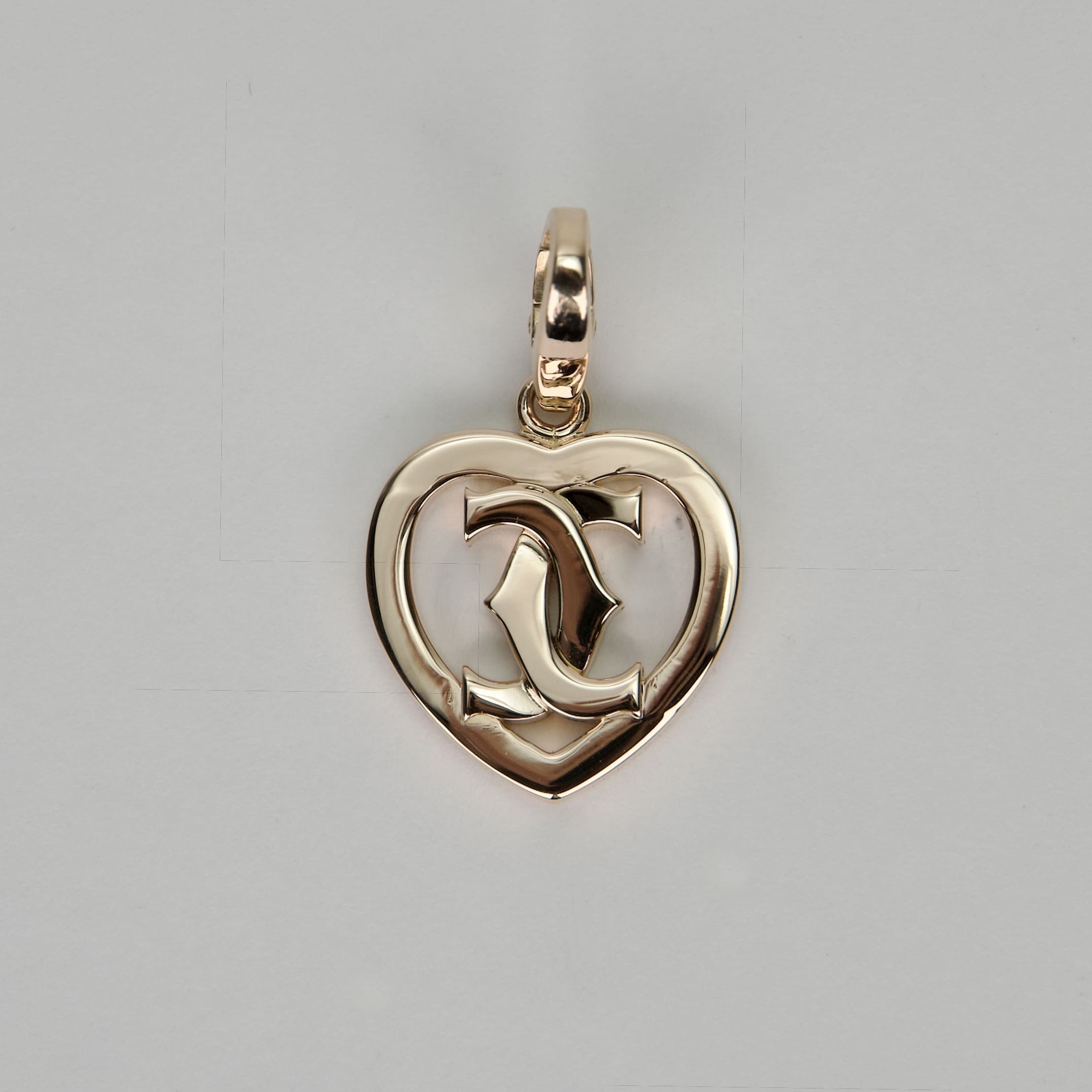 Cartier 18k Rose Gold Cartier 2C Heart Charm Pendant - Image 2