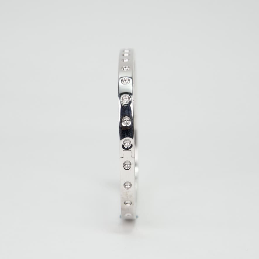 Roberto Coin 18K White Gold Pois Moi Diamond Accent Square Bangle - Image 3