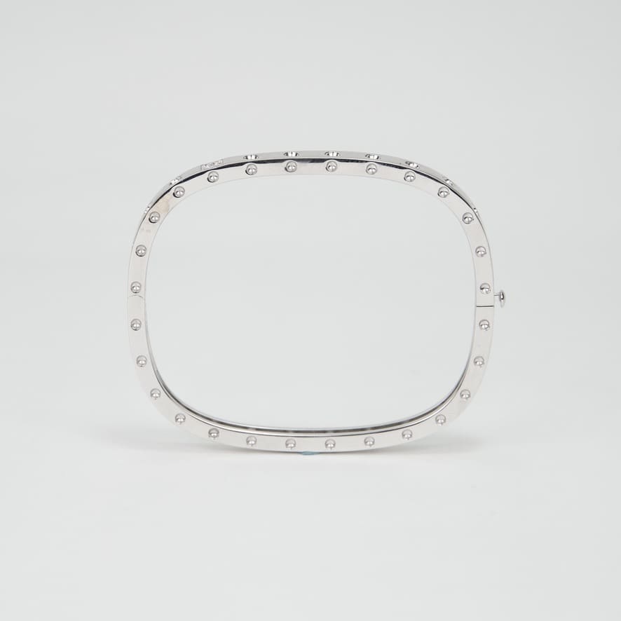 Roberto Coin 18K White Gold Pois Moi Diamond Accent Square Bangle - Image 4