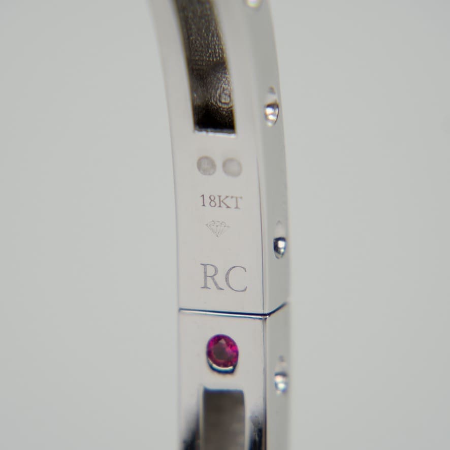 Roberto Coin 18K White Gold Pois Moi Diamond Accent Square Bangle - Image 11