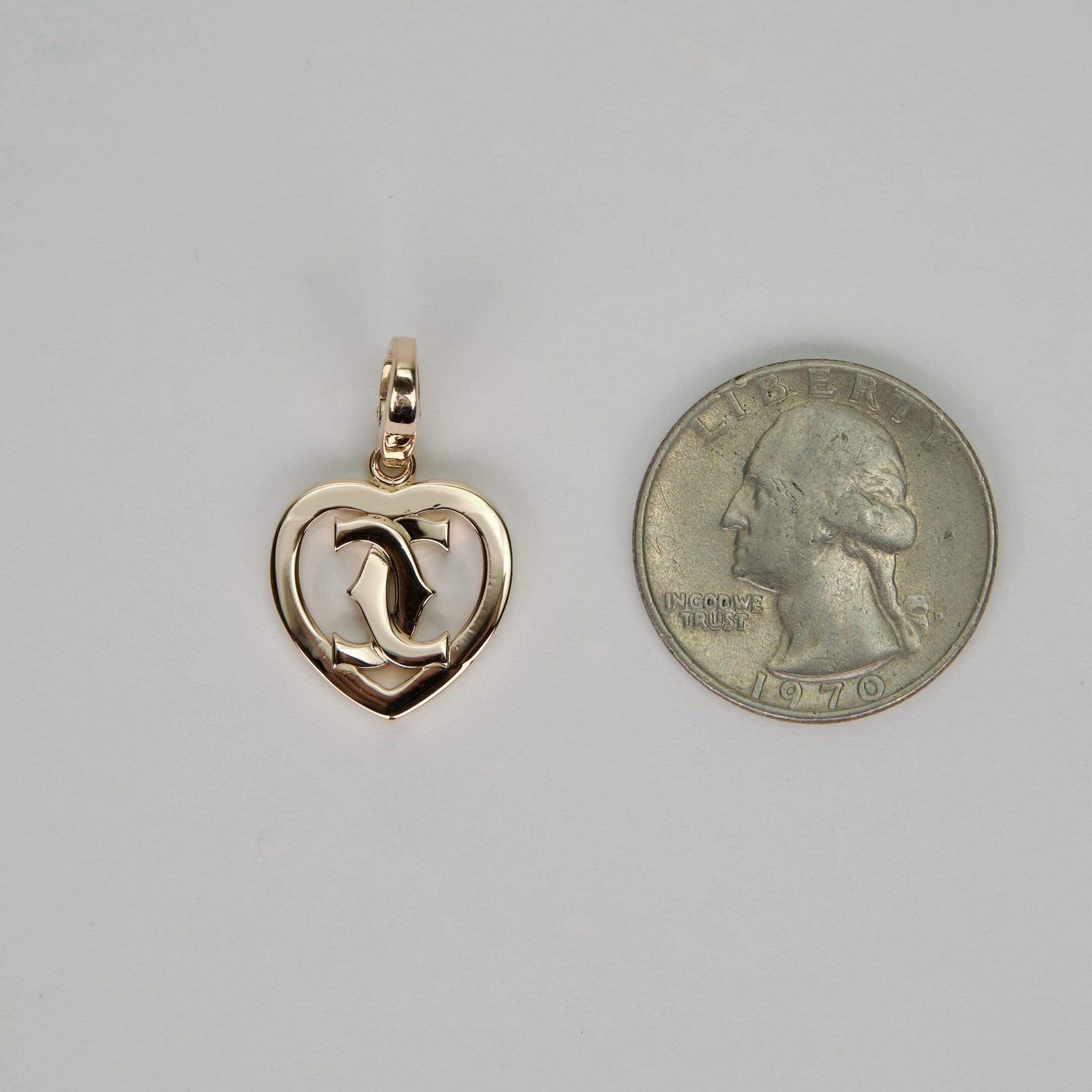 Cartier 18k Rose Gold Cartier 2C Heart Charm Pendant - Image 10