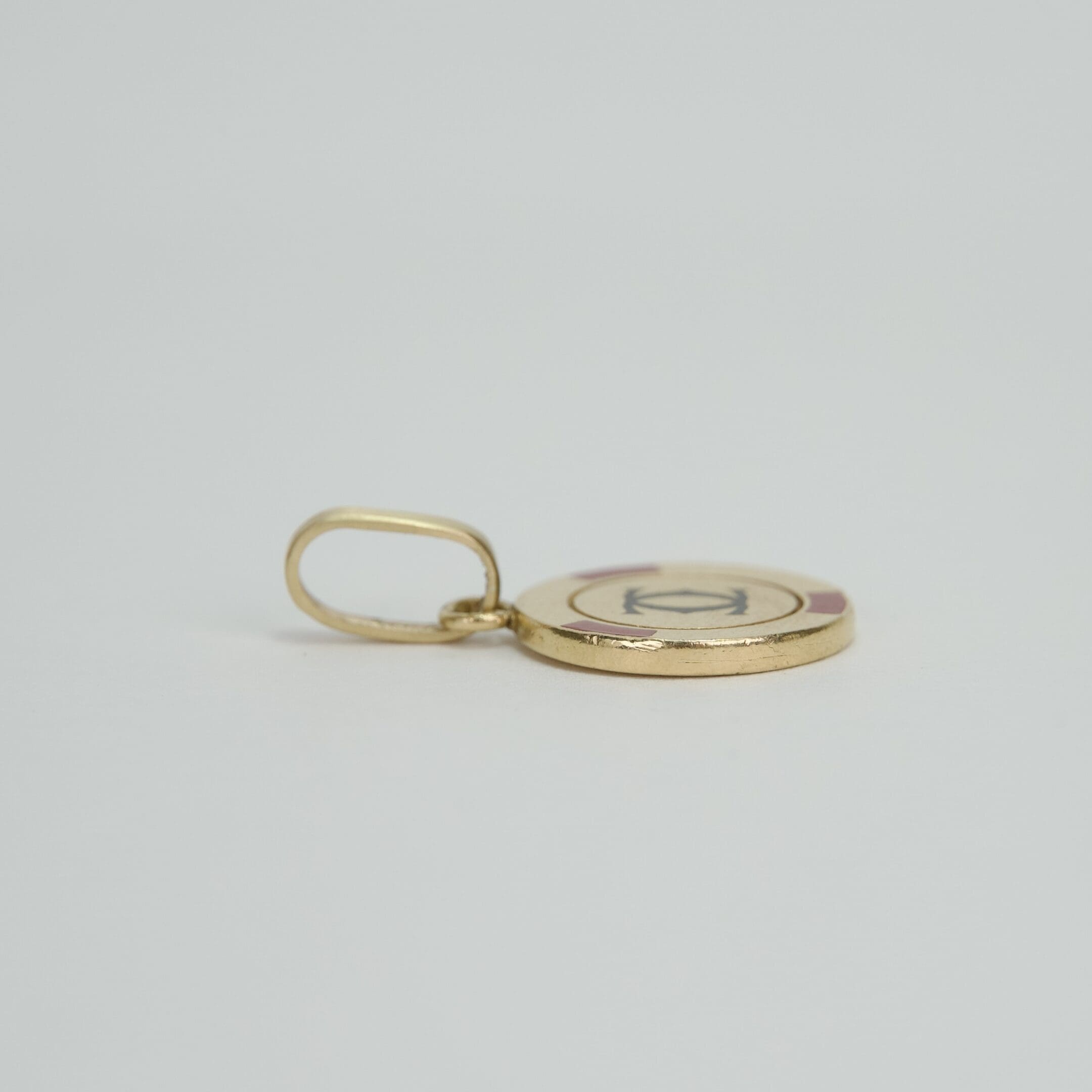 Cartier 18k Yellow Gold & Enamel C de Cartier Poker Chip Charm Pendant - Image 5