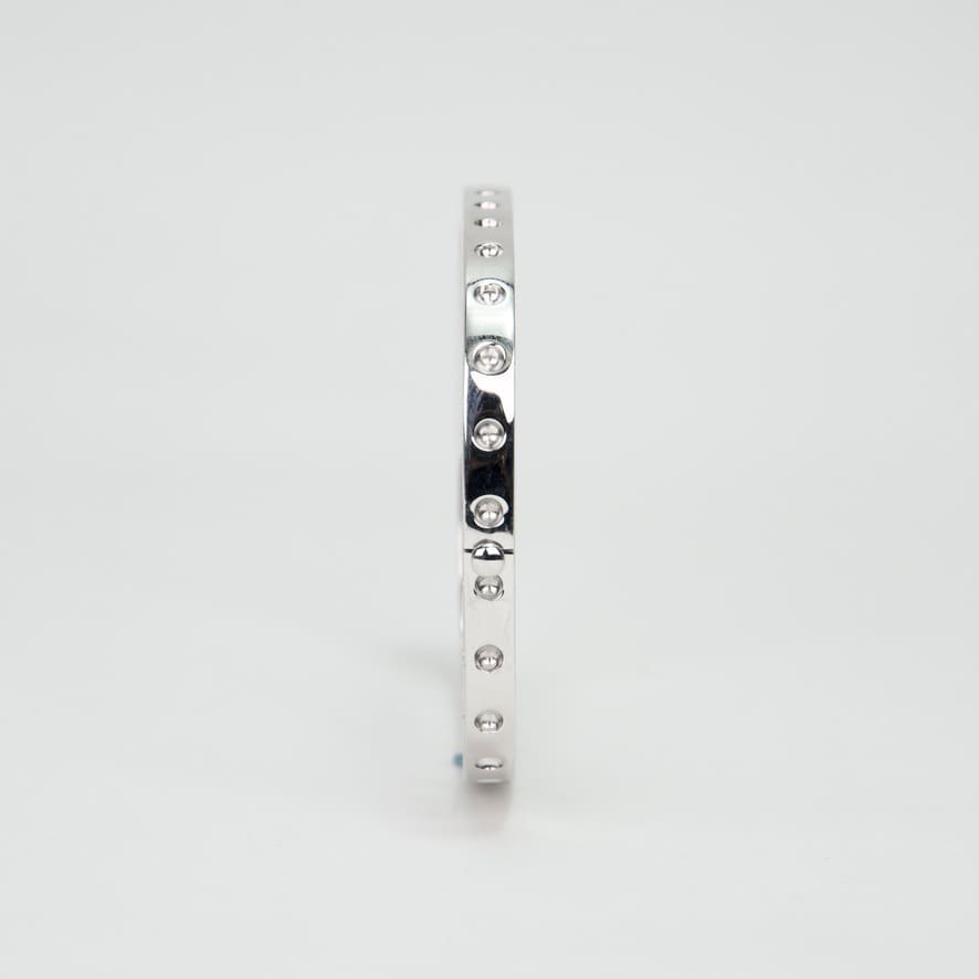 Roberto Coin 18K White Gold Pois Moi Diamond Accent Square Bangle - Image 2