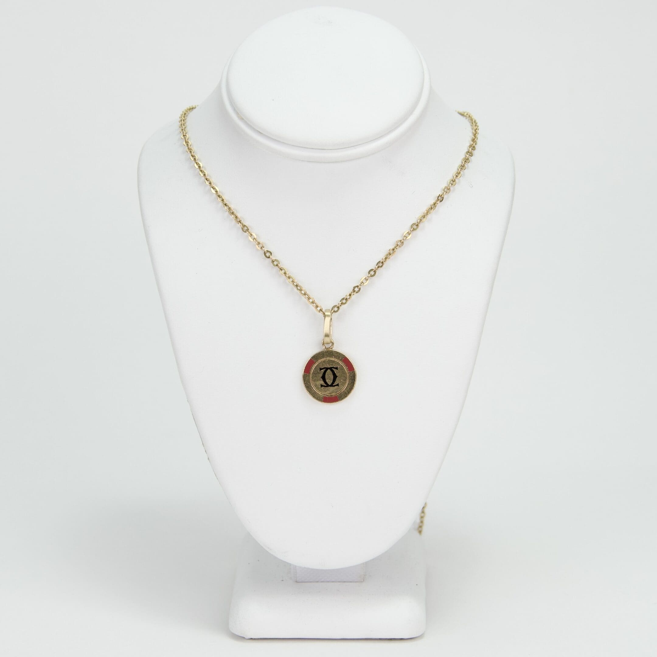 Cartier 18k Yellow Gold & Enamel C de Cartier Poker Chip Charm Pendant - Image 2