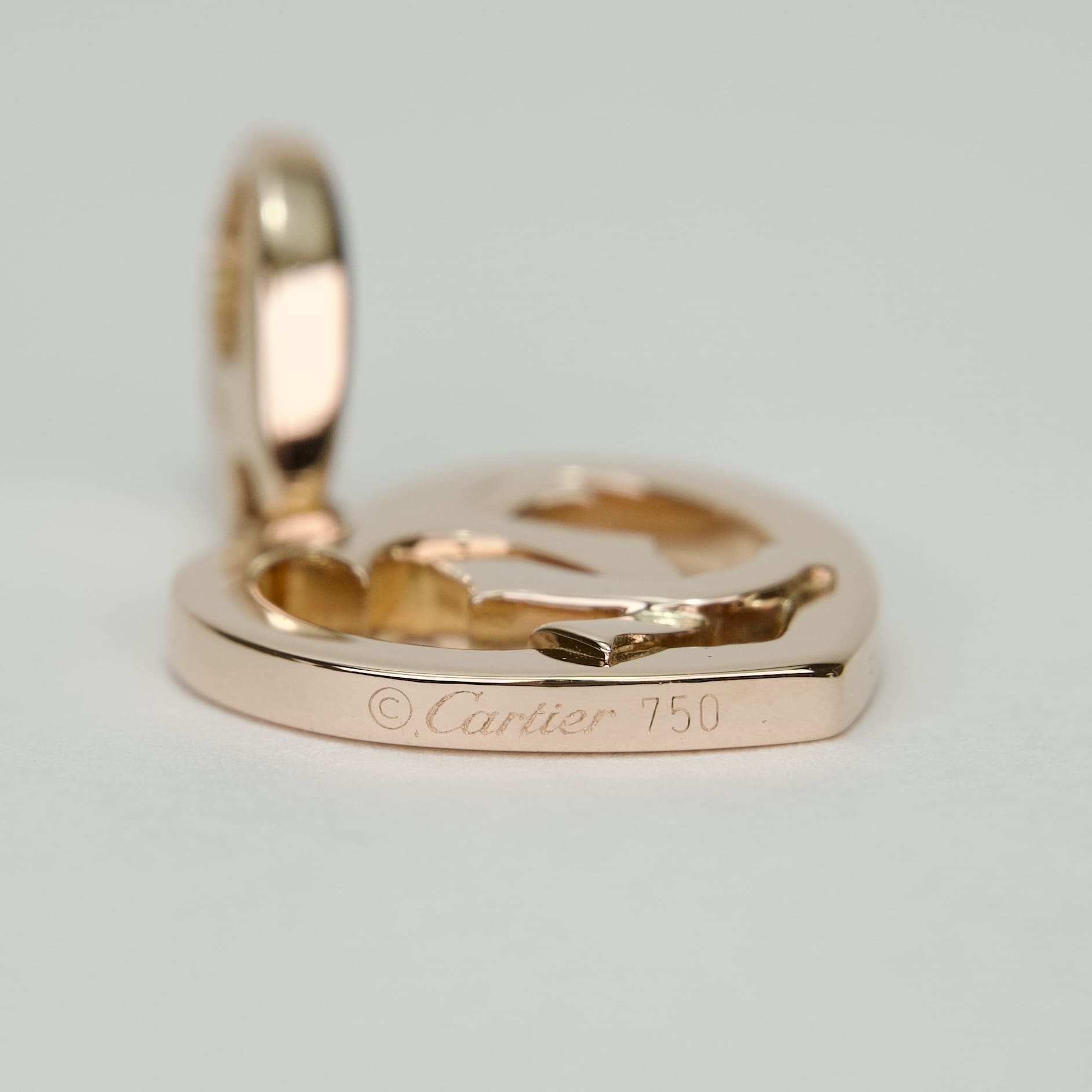 Cartier 18k Rose Gold Cartier 2C Heart Charm Pendant - Image 8