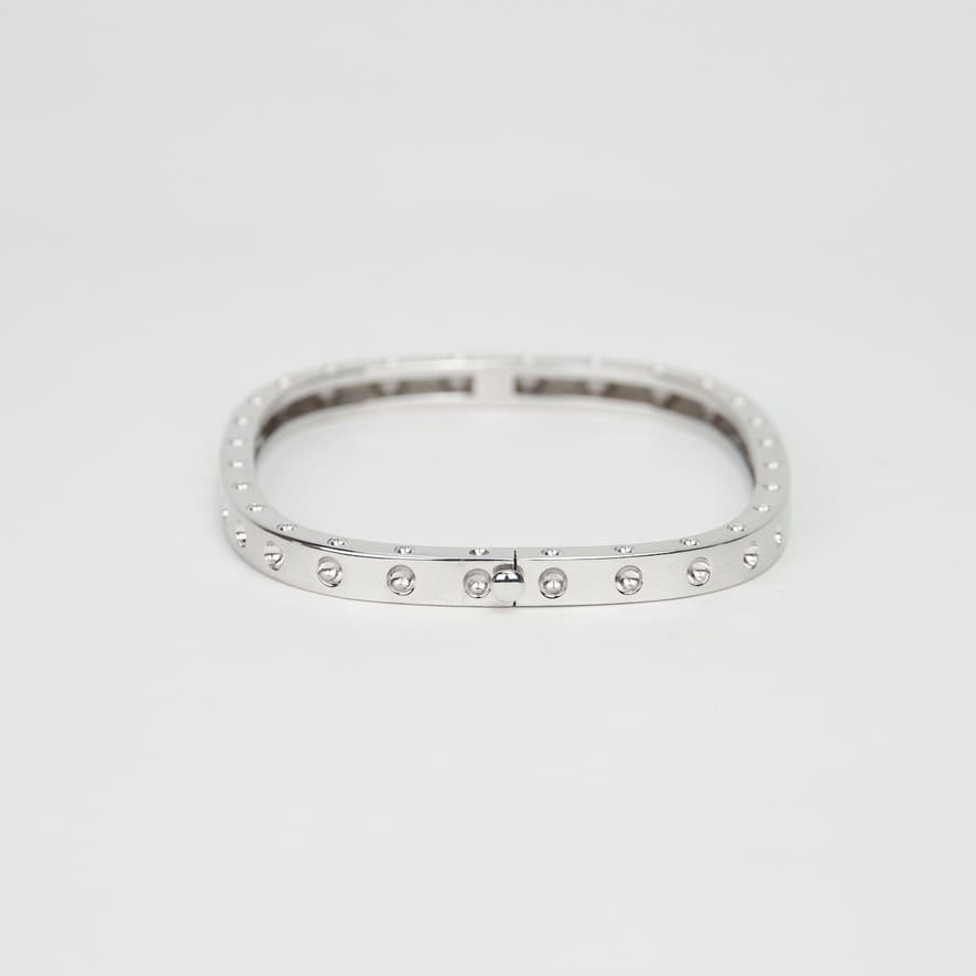 Roberto Coin 18K White Gold Pois Moi Diamond Accent Square Bangle - Image 7