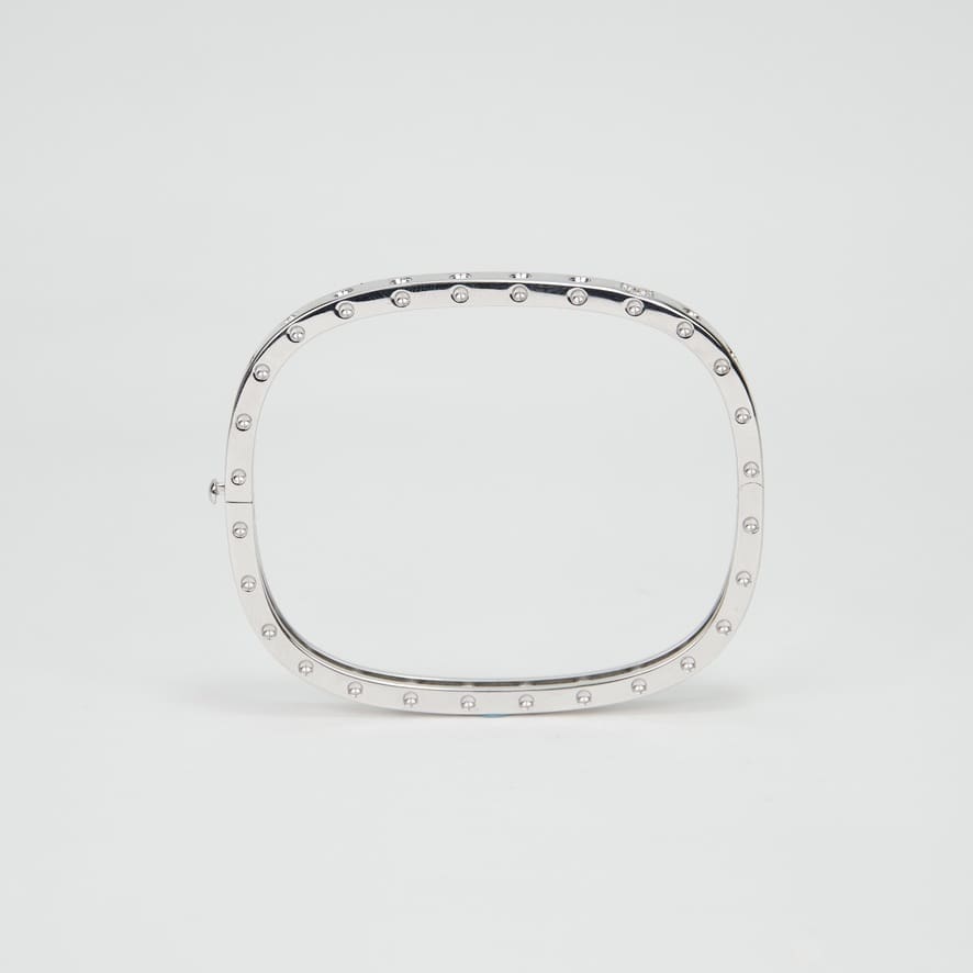 Roberto Coin 18K White Gold Pois Moi Diamond Accent Square Bangle - Image 5
