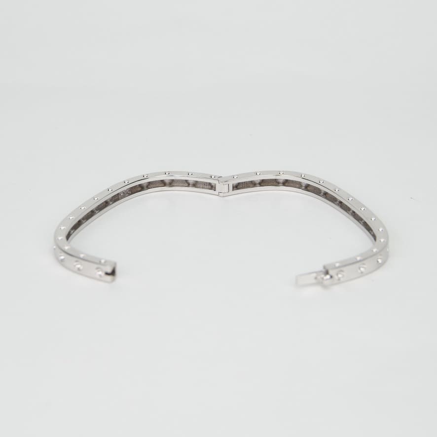 Roberto Coin 18K White Gold Pois Moi Diamond Accent Square Bangle - Image 10