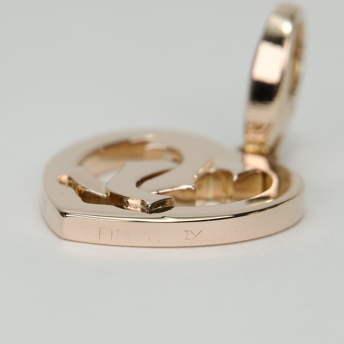 Cartier 18k Rose Gold Cartier 2C Heart Charm Pendant - Image 9