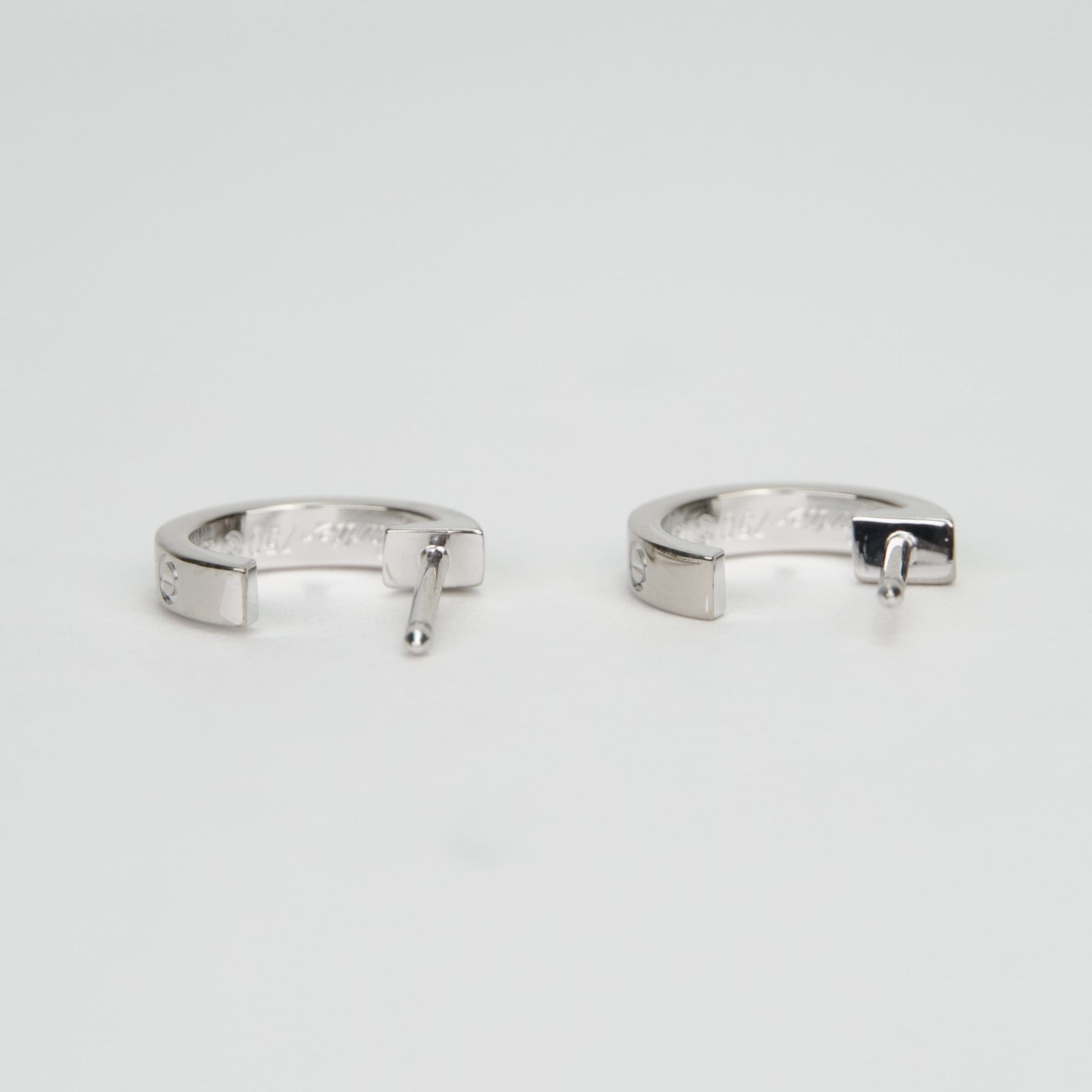 Cartier 18k White Gold Love Hoop Earrings - Small Model - Image 5