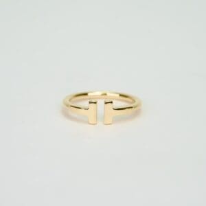 Tiffany & Co. 18k Yellow Gold T Wire Ring Size 4.5