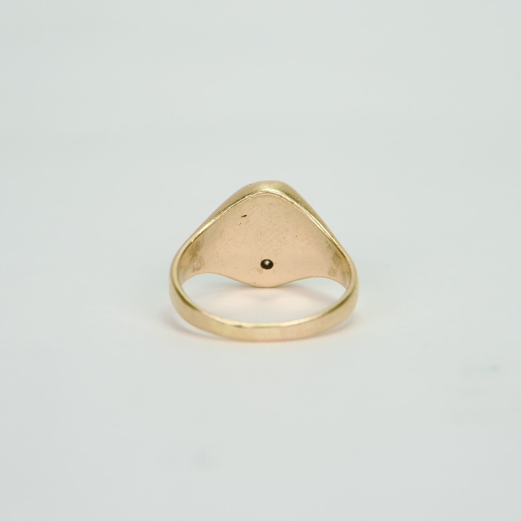 VINTAGE 10k Yellow Gold McDonald's "M" Diamond Signet Ring Sz 9.75 - Image 6