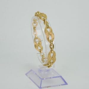 Vintage Christian Dior Gold-Tone Textured Figure-8 Link Bracelet 7.5''