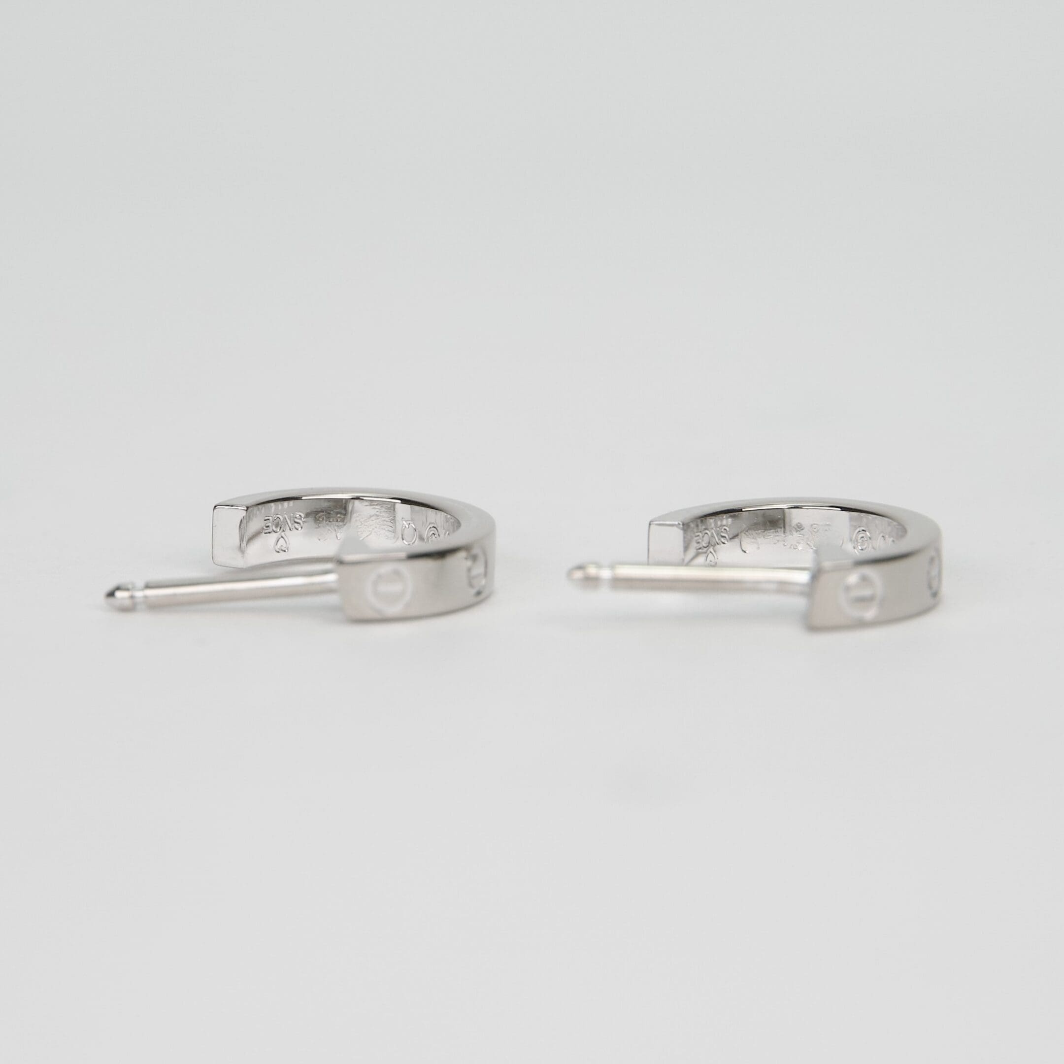 Cartier 18k White Gold Love Hoop Earrings - Small Model - Image 4