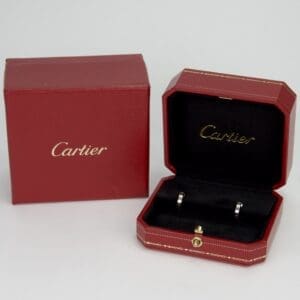 Cartier 18k White Gold Love Hoop Earrings - Small Model
