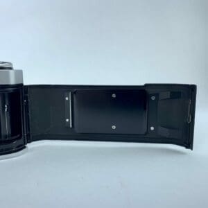 Open back of vintage film camera.