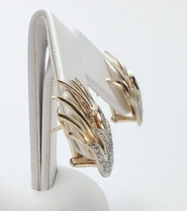 Gold and silver vintage clip-on earrings.