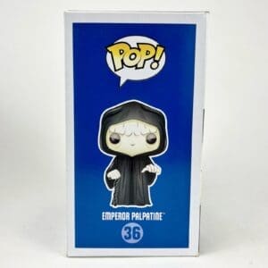 Funko Pop box featuring Emperor Palpatine figure.