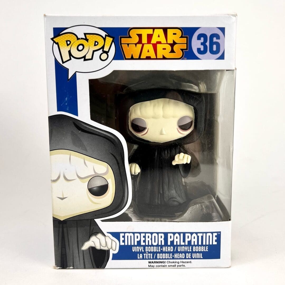 Funko Pop Emperor Palpatine in box.
