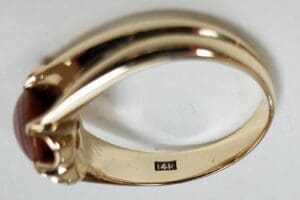 Gold ring with a 14K stamp.