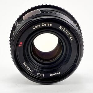 Carl Zeiss camera lens, front view.