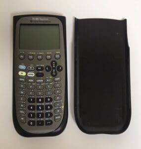 TI-89 calculator with cover removed.
