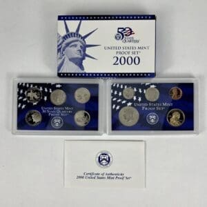 2000 United States Mint Proof Set coins.