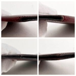 Close-up of a brown leather wallet.