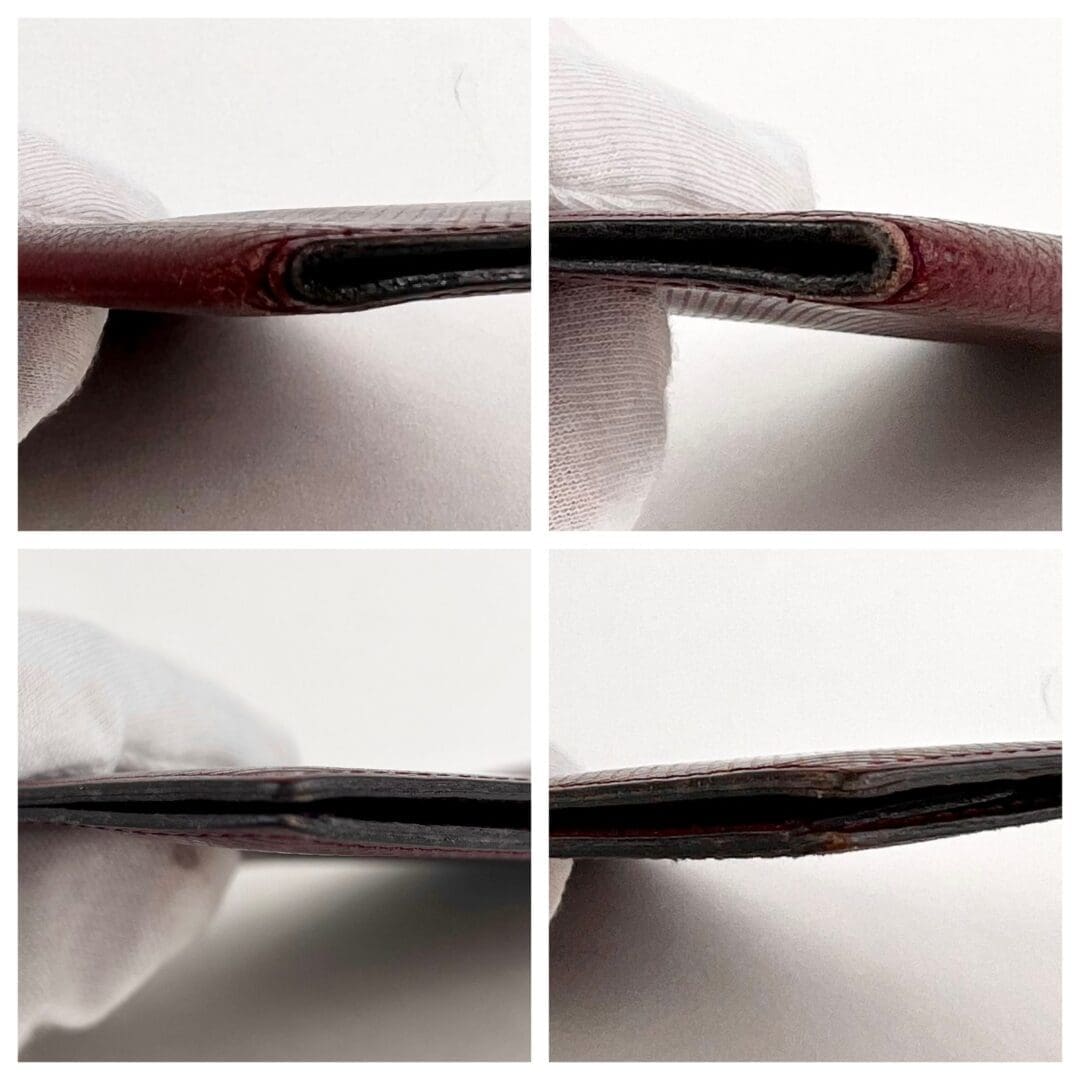 Close-up of a brown leather wallet.