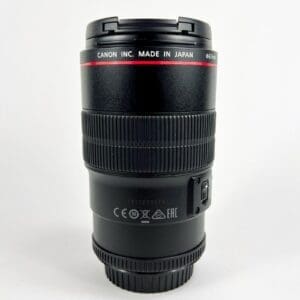 Canon camera lens, front view.