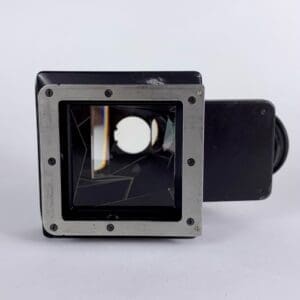 Camera viewfinder with internal mirror system.