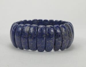 Blue gemstone bracelet with oval beads.