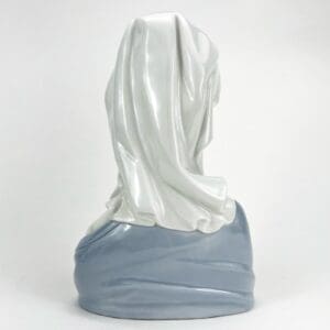 Draped ceramic bust with smooth, flowing texture.