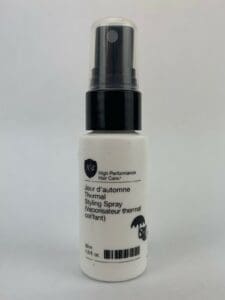 White thermal hair styling spray bottle.