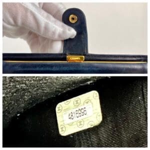 Chanel wallet with serial number sticker.