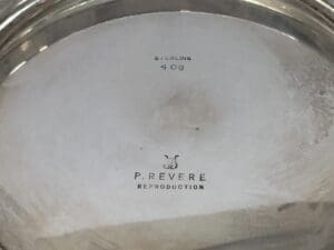 Silver plate with "P. Revere" inscription.