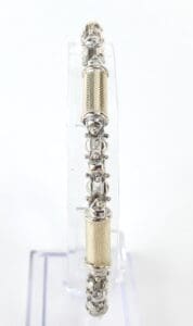 Gold and silver intricately designed bracelet.