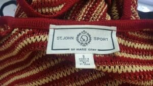St. John Sport clothing label on fabric.