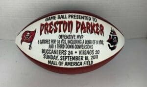 Commemorative football for Preston Parker, 2011.