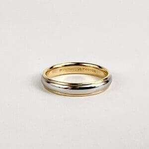 Two-tone gold and silver ring.